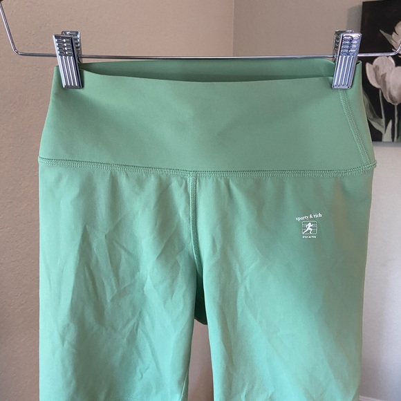 Sporty & Rich Pants - Sporty & Rich pistachio biker shorts